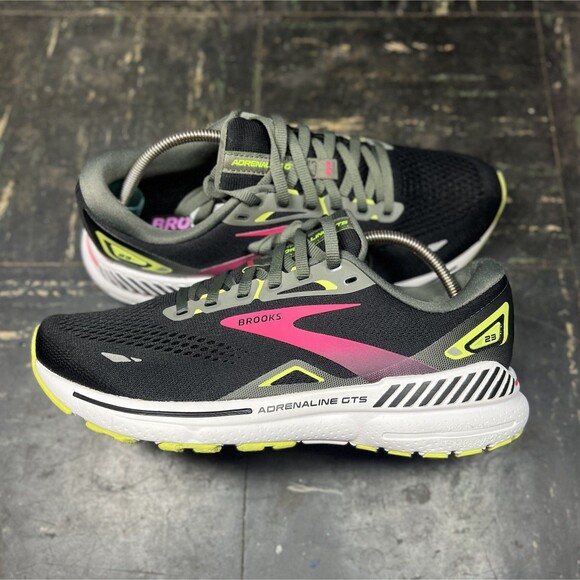 Brooks Adrenaline GTS 23 Black/Pink Sz 9B (1203811B037) Womens Running Shoes - Picture 2 of 6